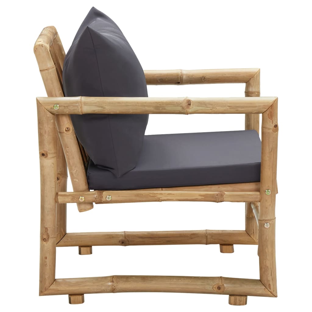 vidaXL Garden Chairs with Cushions 2 pcs Bamboo