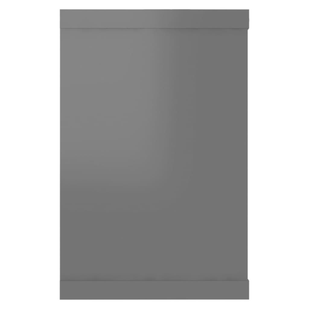 vidaXL Wall Cube Shelf 4 pcs High Gloss Grey 60x15x23 cm Engineered Wood