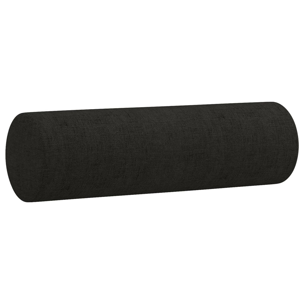 vidaXL Throw Pillows 2 pcs Black Ø15x50 cm Fabric