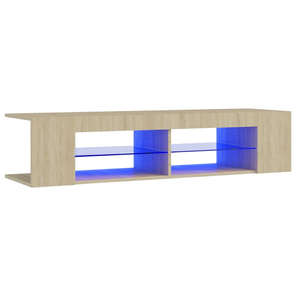 vidaXL TV Cabinet with LED Lights Sonoma Oak 135x39x30 cm