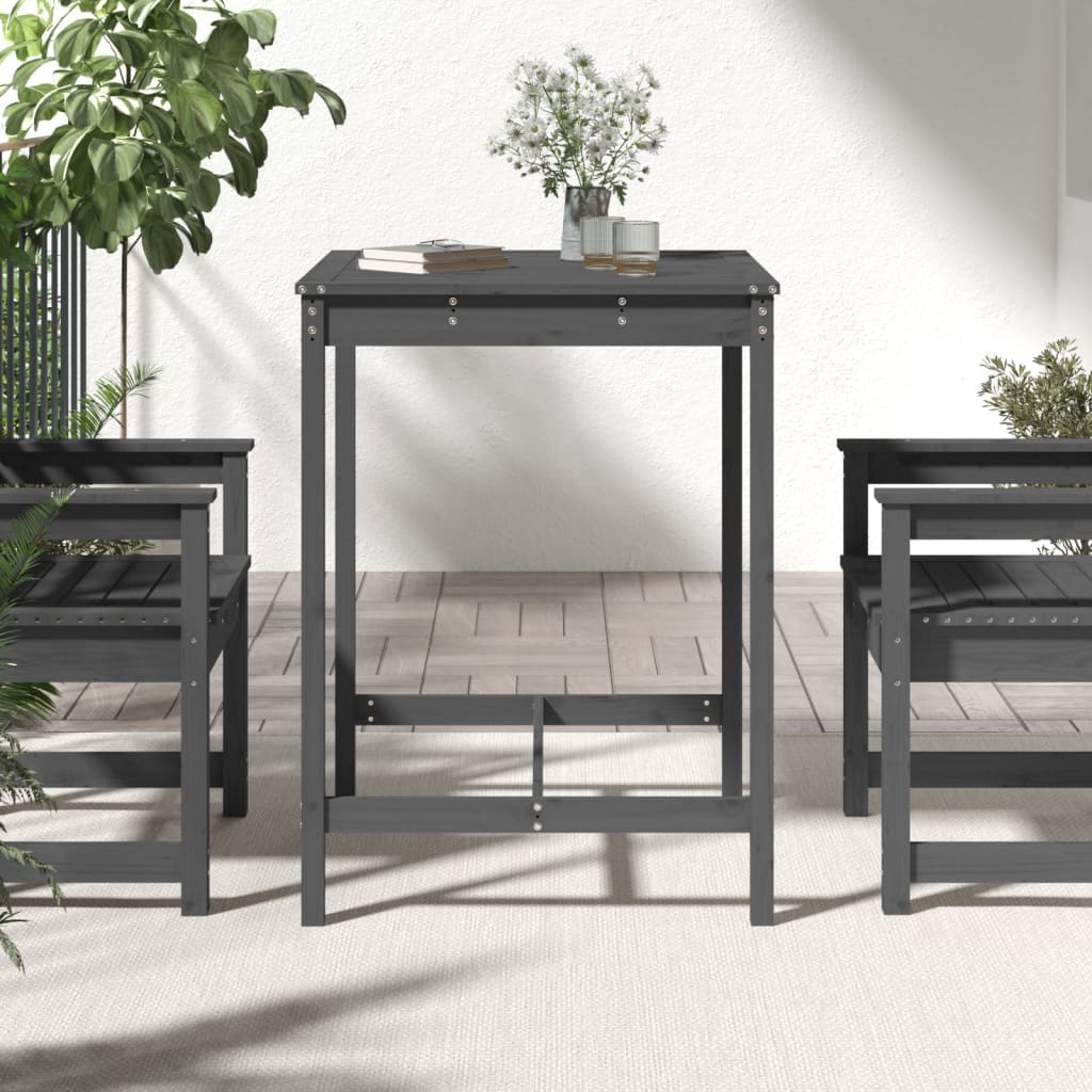 vidaXL Garden Table Grey 82.5x82.5x110 cm Solid Wood Pine