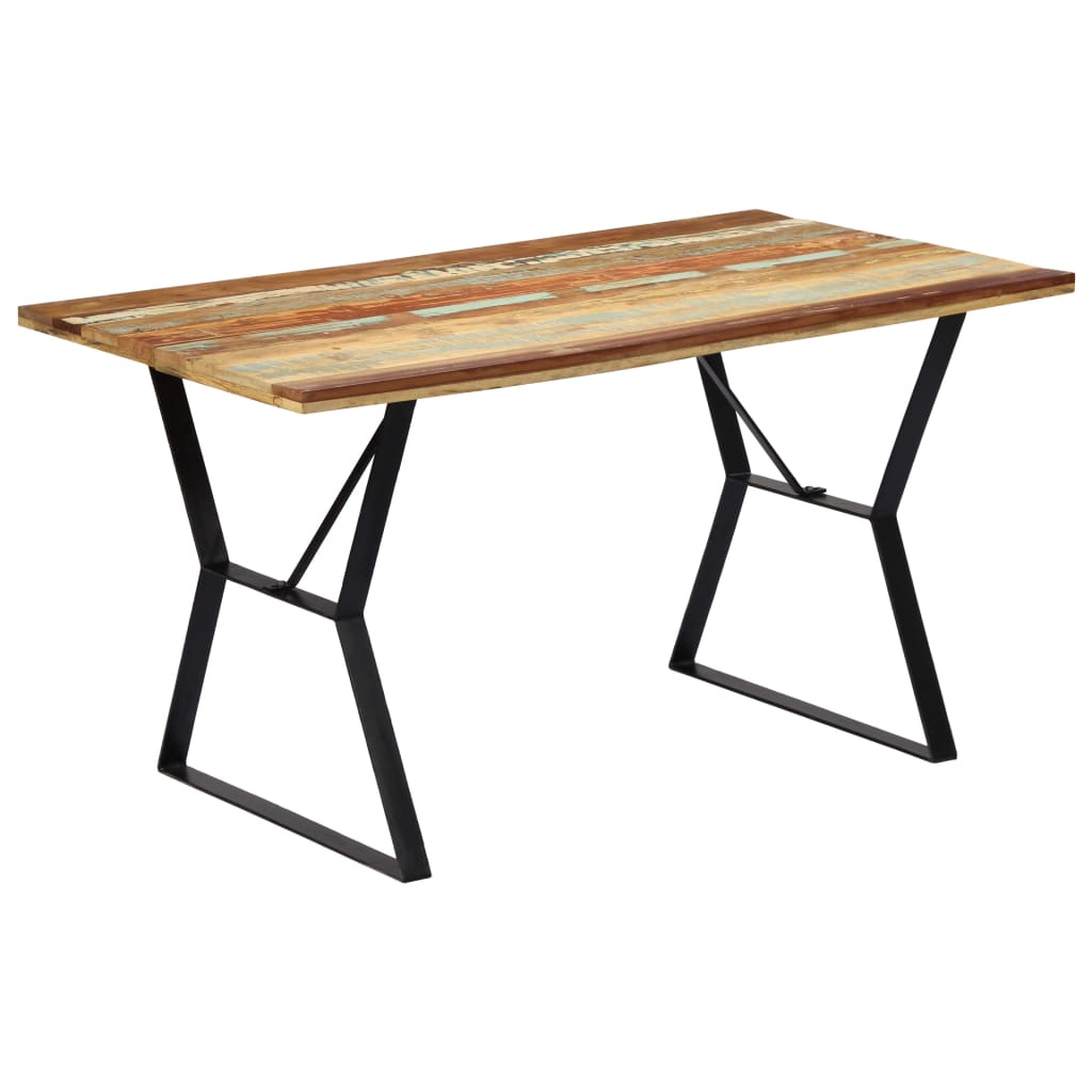 vidaXL Dining Table 140x80x76 cm Solid Reclaimed Wood
