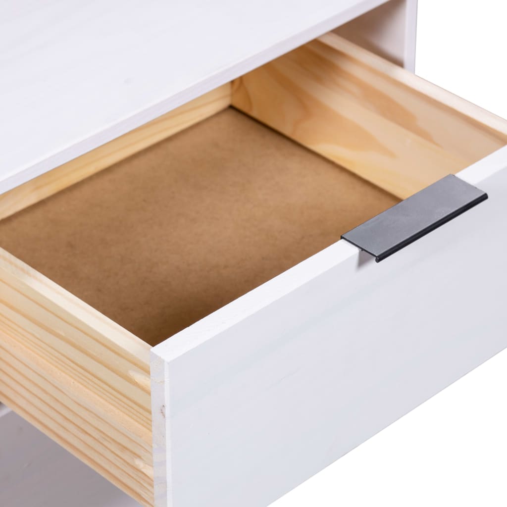vidaXL Bedside Cabinet White 45x39.5x57 cm Solid Pine Wood