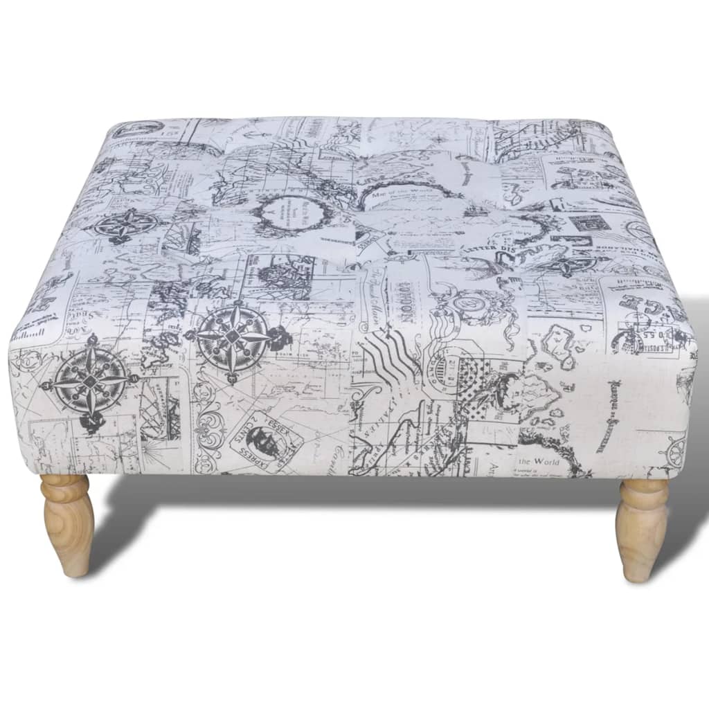 Stool Footrest Ottoman Patterned Square 80 x 80 x 38,5 cm