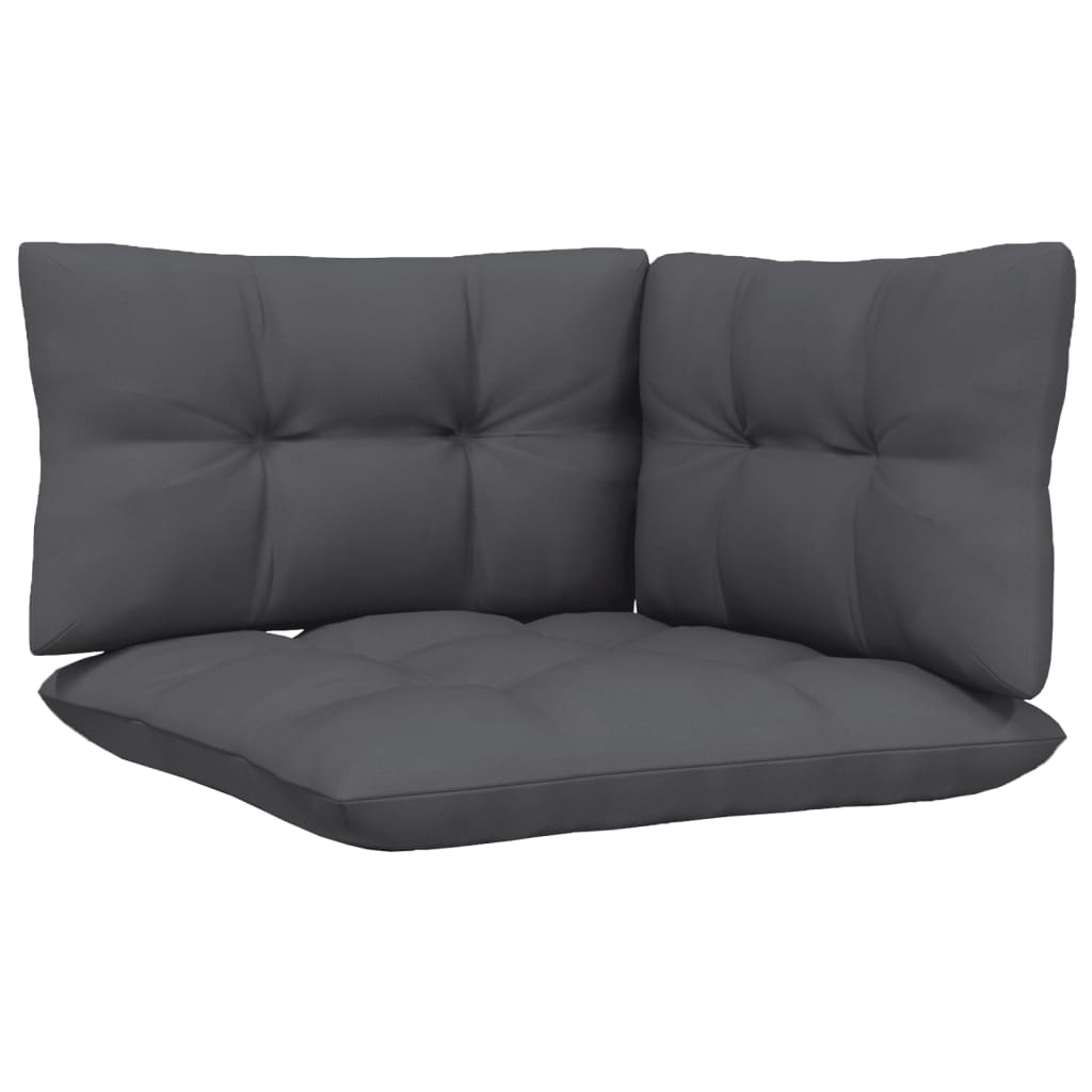 vidaXL 3 Piece Garden Lounge Set with Cushions Grey Solid Pinewood