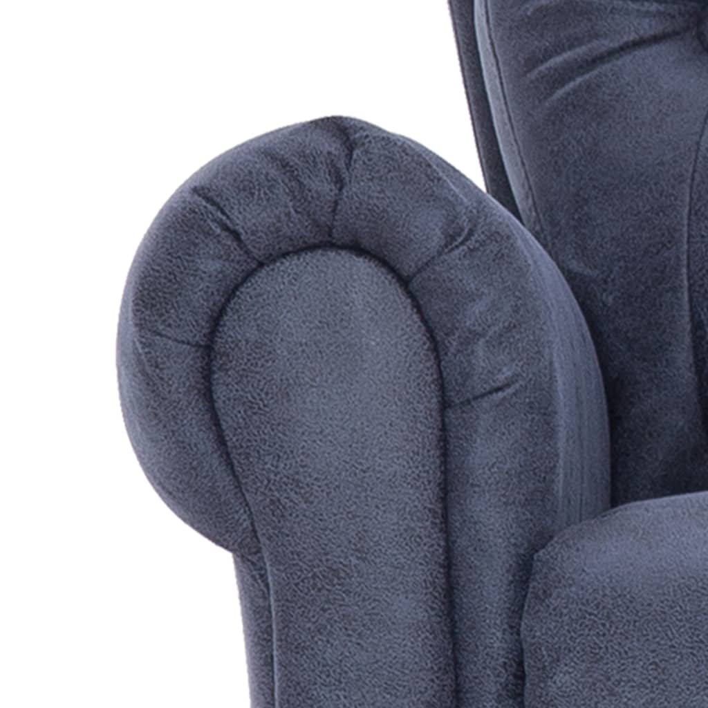 vidaXL Massage Recliner Chair Grey Faux Suede Leather
