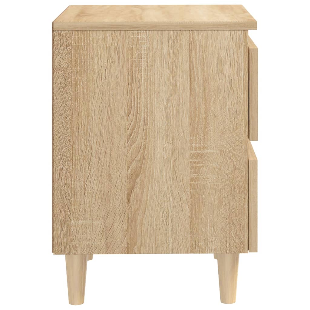 vidaXL Bed Cabinets & Solid Pinewood Legs 2 pcs Sonoma Oak 40x35x50 cm