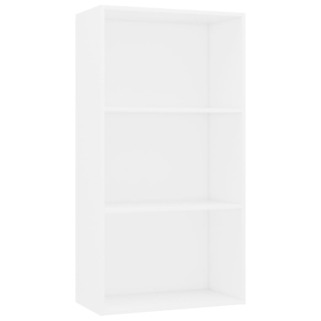 vidaXL 3-Tier Book Cabinet White 60x30x114 cm Engineered Wood