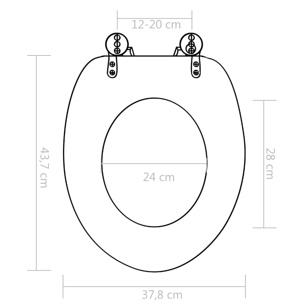vidaXL WC Toilet Seats 2 pcs with Soft Close Lids MDF Water Drop Design