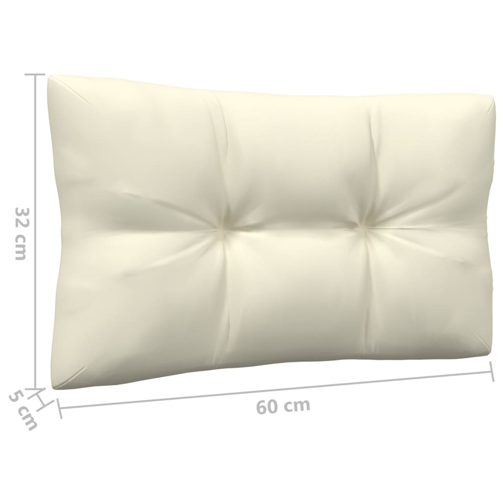 vidaXL 4-Seater Garden Sofa with Cream Cushions Solid Pinewood