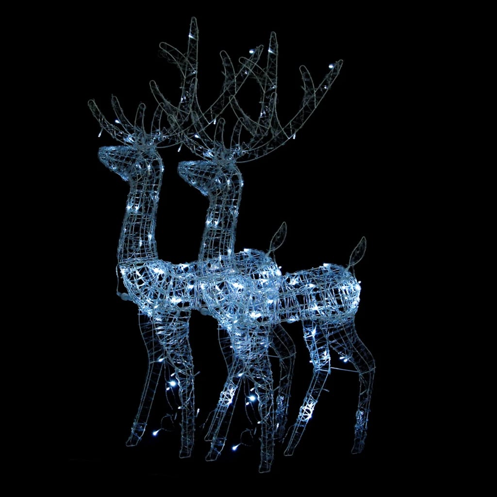 vidaXL Acrylic Reindeer Christmas Decorations 2 pcs 120 cm Cold White