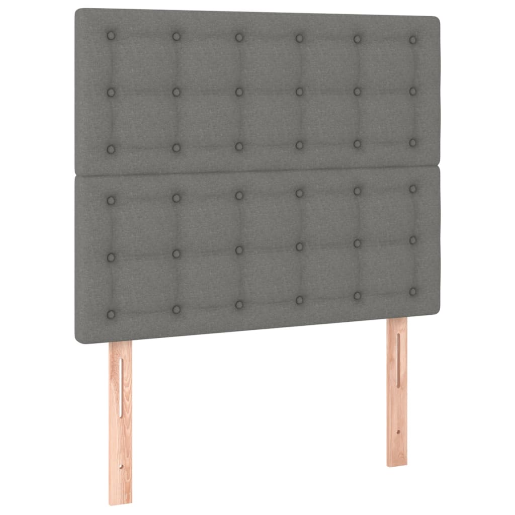 vidaXL Bed Frame with Headboard Dark Grey 106x203 cm King Single Size Fabric
