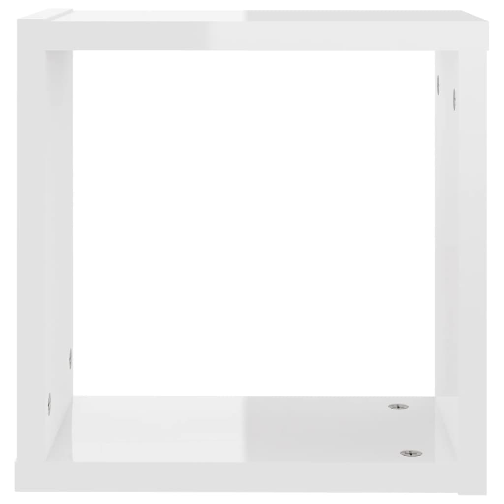 vidaXL Wall Cube Shelves 2 pcs High Gloss White 30x15x30 cm
