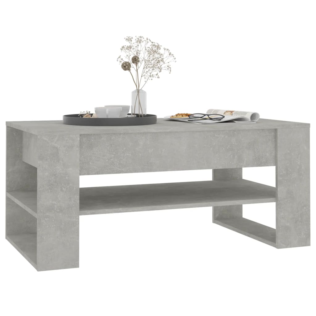 vidaXL Coffee Table Concrete Grey 102x55x45 cm Engineered Wood