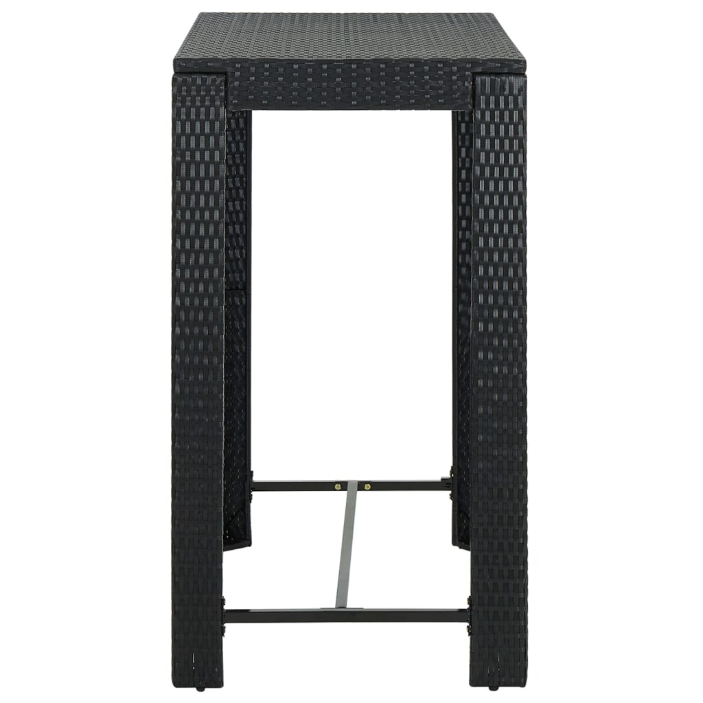 vidaXL Garden Bar Table Black 100x60.5x110.5 cm Poly Rattan