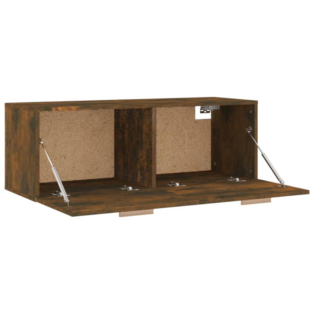 vidaXL Wall Cabinet Smoked Oak 100x36.5x35 cm Engineered Wood