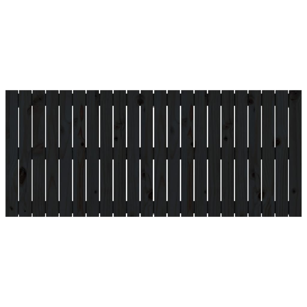 vidaXL Wall Headboard Black 140x3x60 cm Solid Wood Pine