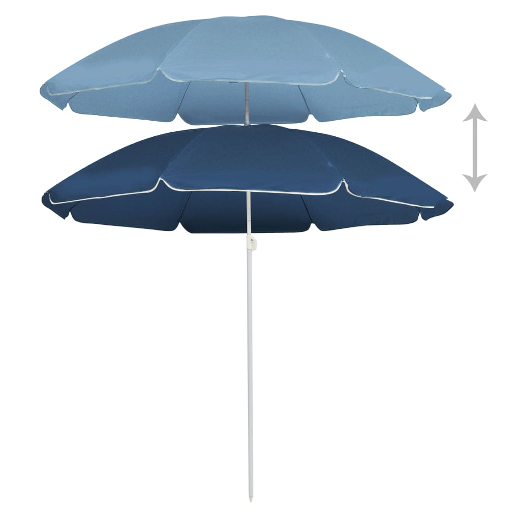 vidaXL Outdoor Parasol with Steel Pole Blue 180 cm