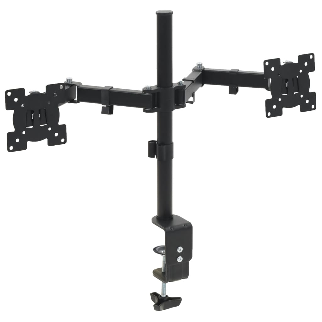 vidaXL Monitor Desk Mount 32" Double Arms Height Adjustable