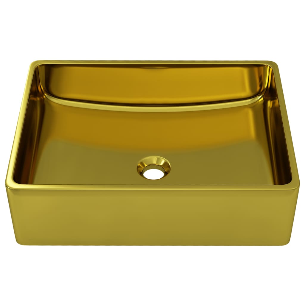 vidaXL Wash Basin 41x30x12 cm Ceramic Gold
