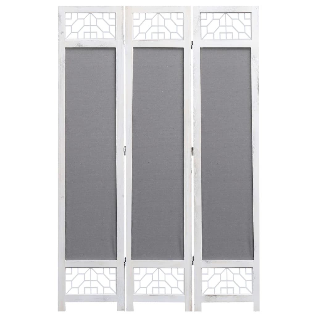 vidaXL 3-Panel Room Divider Grey 105x165 cm Fabric