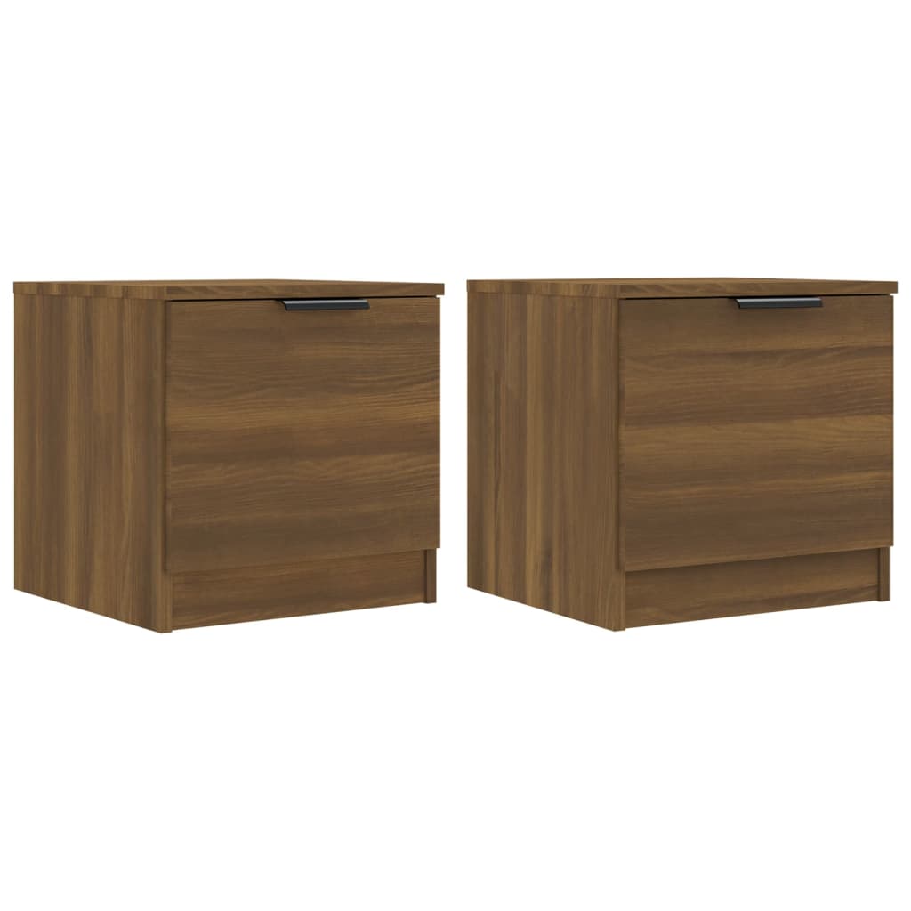 vidaXL Bedside Cabinets 2 pcs Brown Oak 40x39x40 cm