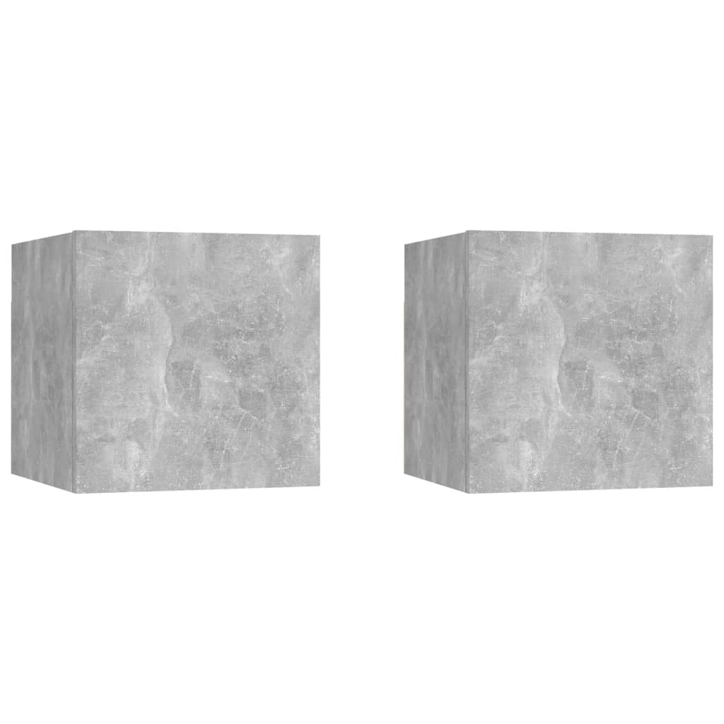 vidaXL Bedside Cabinets 2 pcs Concrete Grey 30.5x30x30 cm Engineered Wood