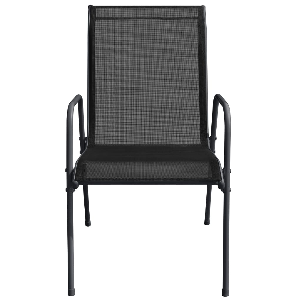 vidaXL Garden Chairs 6 pcs Steel and Textilene Black