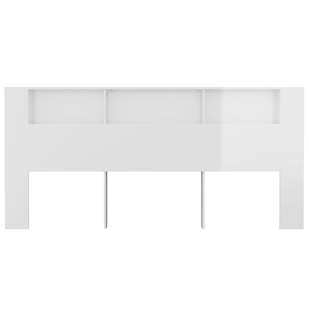 vidaXL Headboard Cabinet High Gloss White 220x18.5x104.5 cm