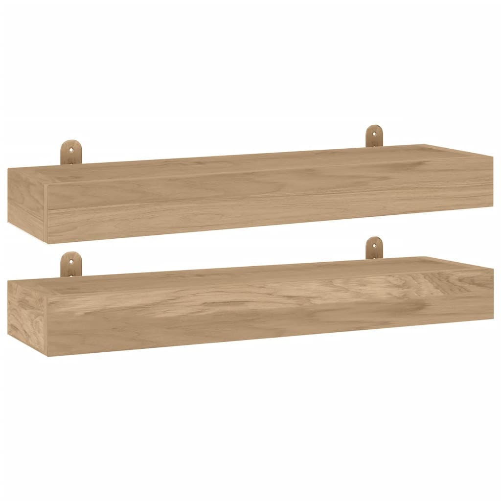 vidaXL Wall Shelves 2 pcs 60x15x6 cm Solid Wood Teak
