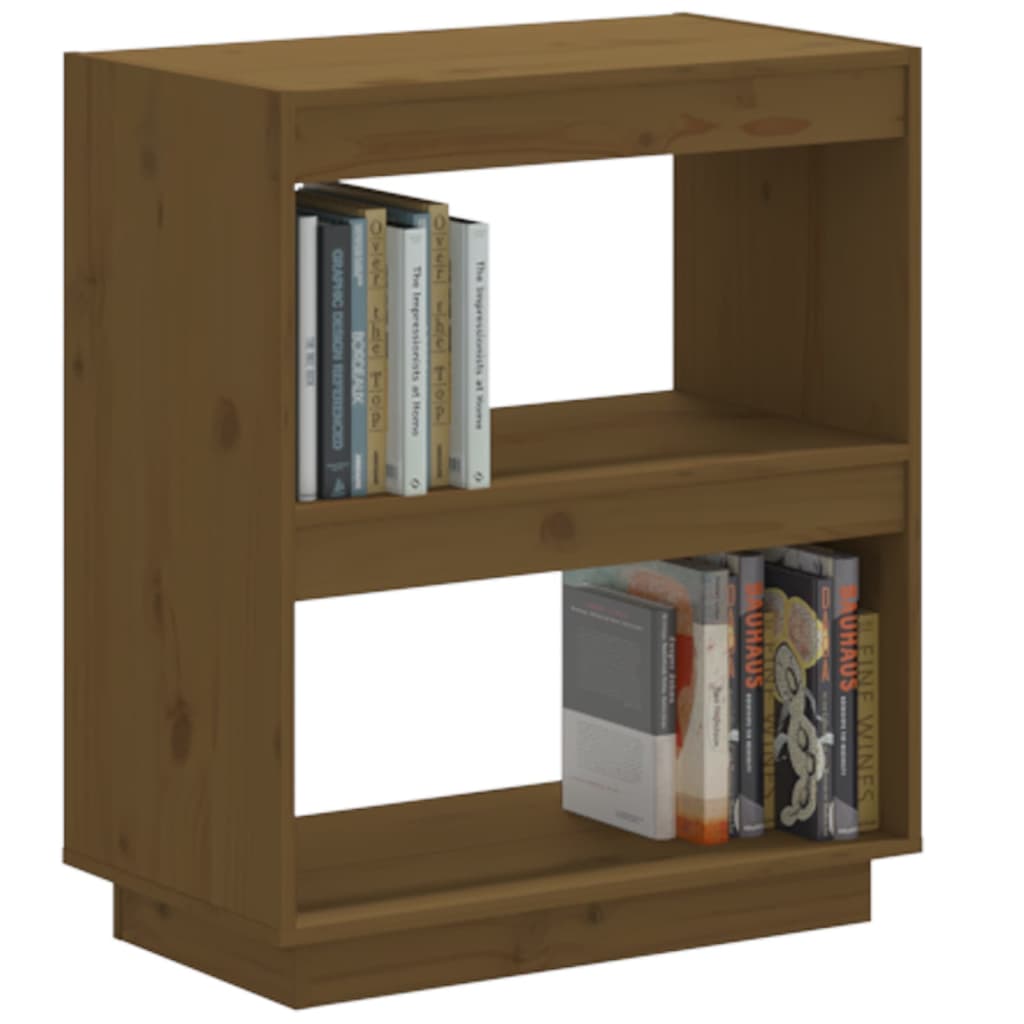 vidaXL Book Cabinet Honey Brown 60x35x71 cm Solid Wood Pine