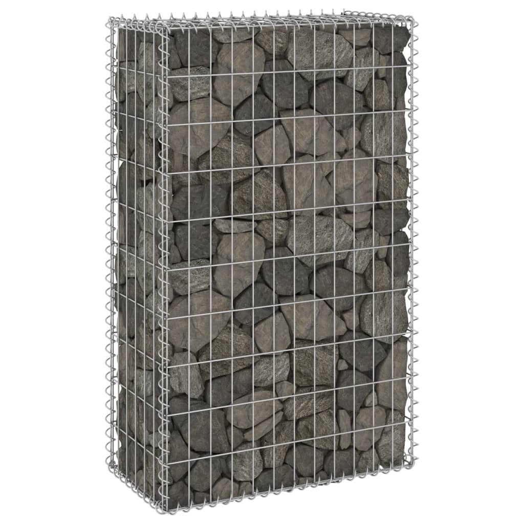 vidaXL Gabion Wall with Covers Galvanised Steel 60x30x100 cm