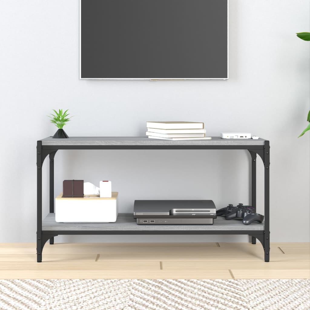 vidaXL TV Cabinet Grey Sonoma 80x33x41 cm Engineered Wood and Steel