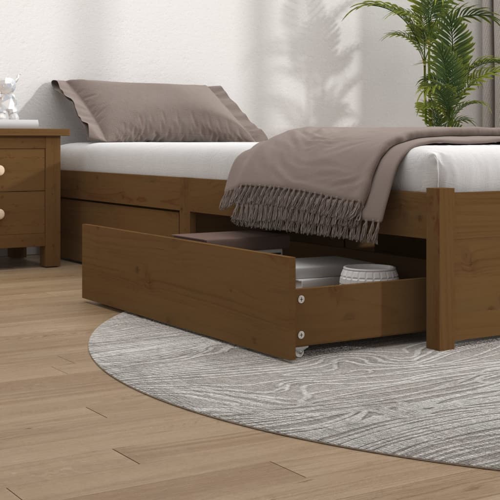 vidaXL Bed Drawers 4 pcs Honey Brown Solid Wood Pine