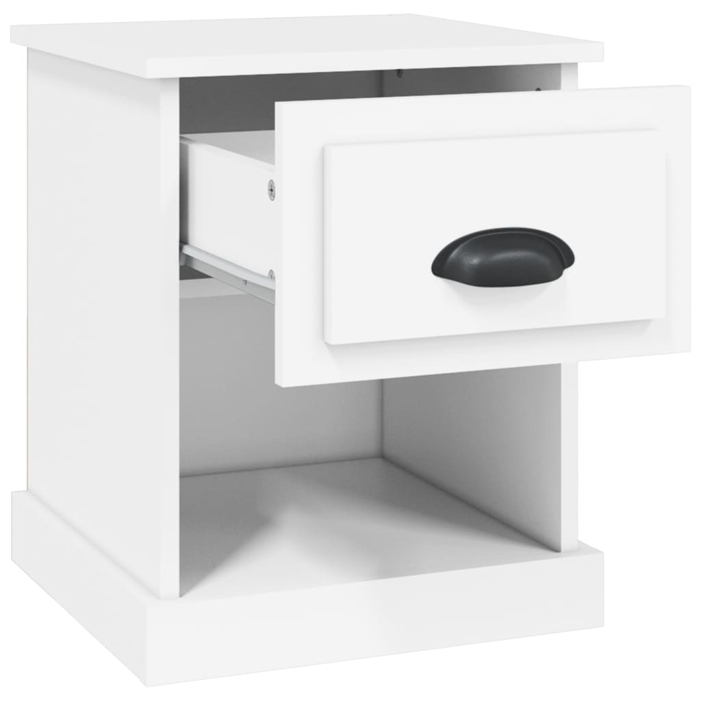 vidaXL Bedside Cabinet White 39x39x47.5 cm Engineered Wood