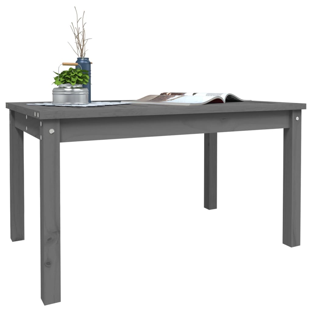 vidaXL Garden Table Grey 82.5x50.5x45 cm Solid Wood Pine