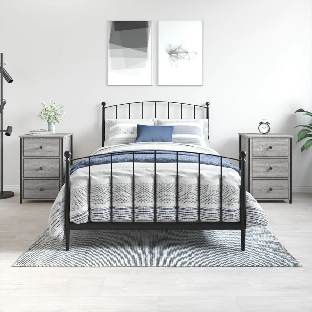 vidaXL Bedside Cabinets 2 pcs Grey Sonoma 40x36x60 cm Engineered Wood