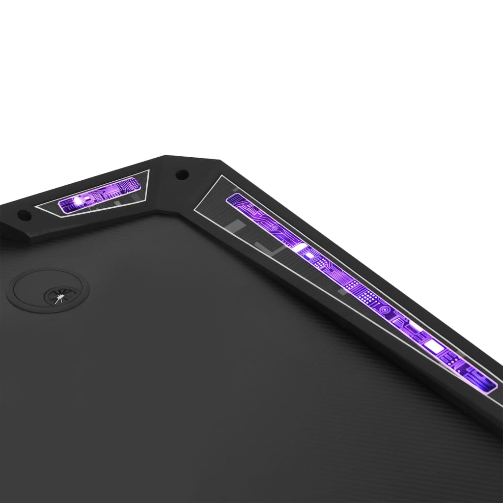 vidaXL Gaming Desk LED with Y Shape Black 90x60x75 cm