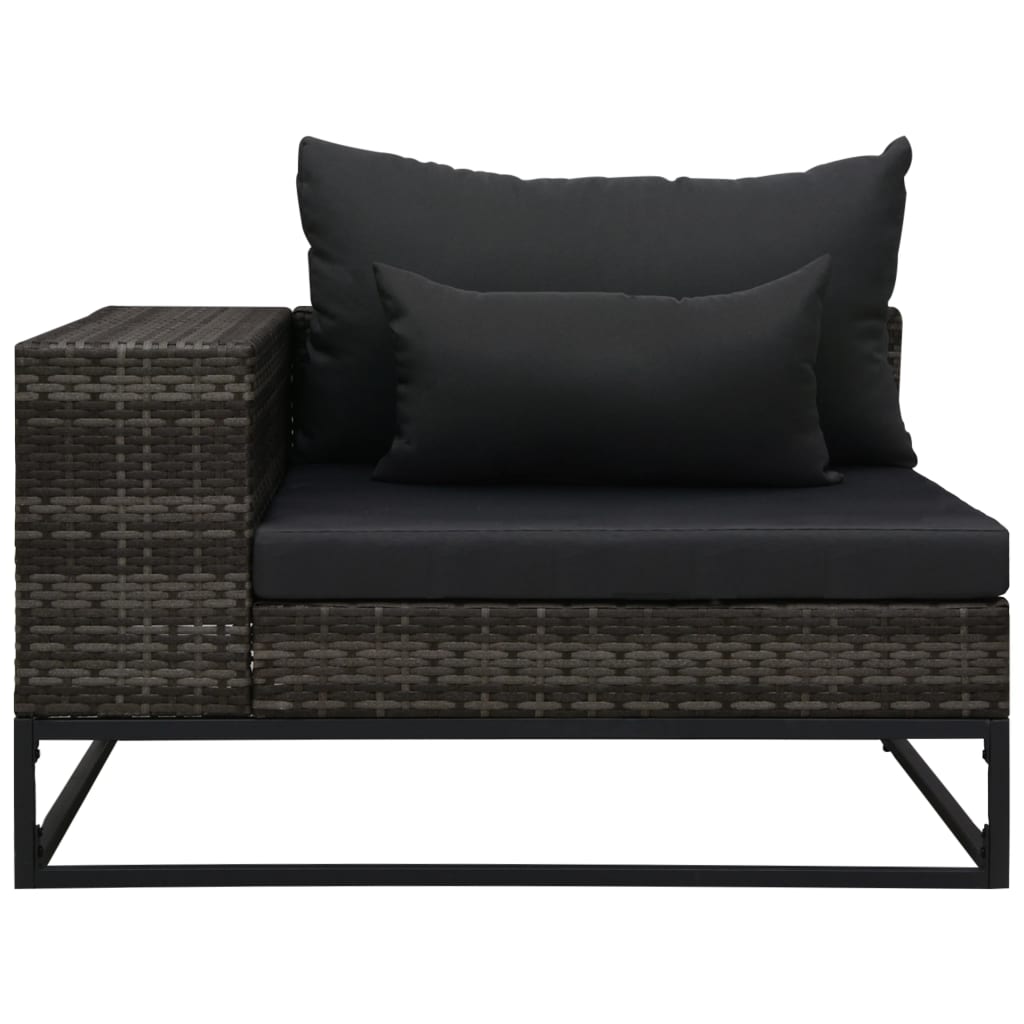 vidaXL 5 Piece Garden Sofa Set with Cushions Poly Rattan Grey