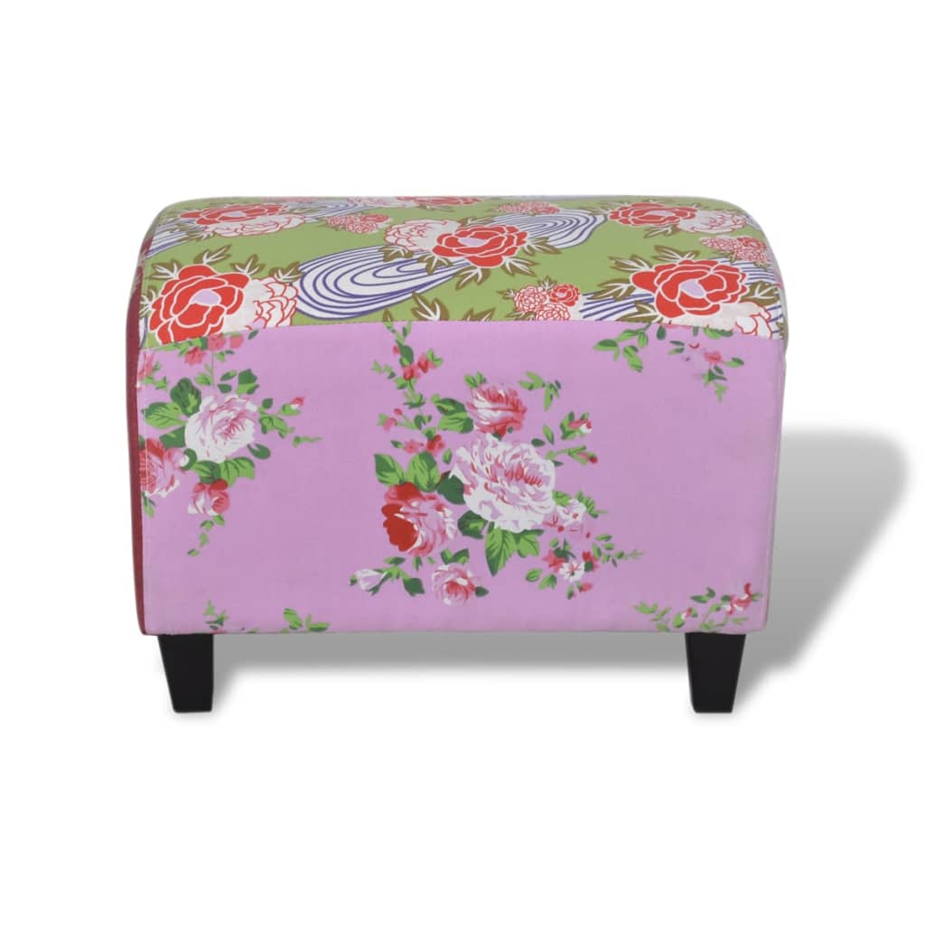 Patchwork Foot Stool Floral Style