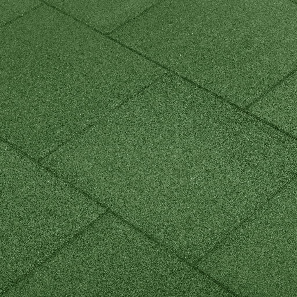 vidaXL Fall Protection Tiles 6 pcs Rubber 50x50x3 cm Green