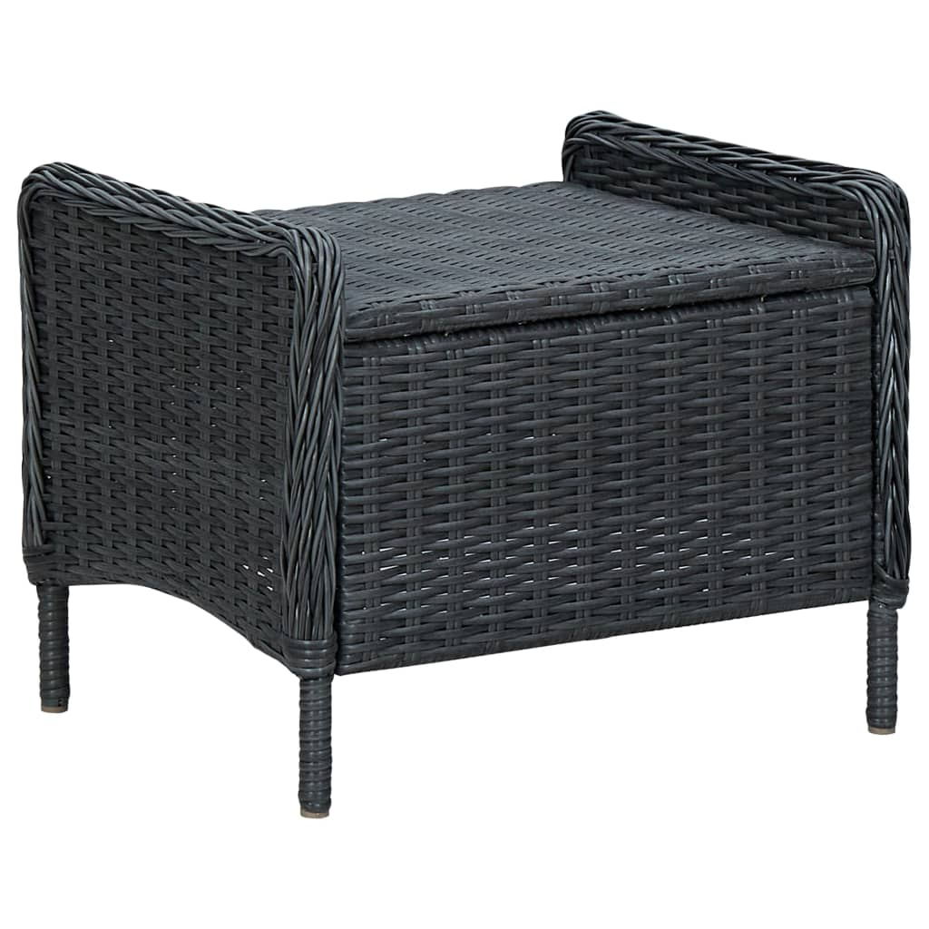 vidaXL 2 Piece Garden Lounge Set with Cushions Poly Rattan Dark Grey