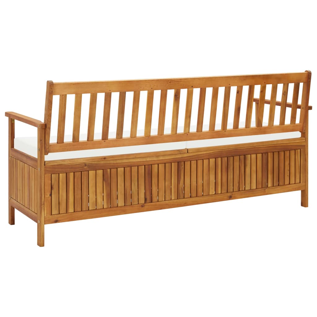 vidaXL Storage Bench with Cushion 170 cm Solid Acacia Wood