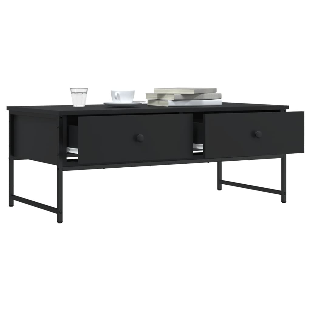 vidaXL Coffee Table Black 101x49x39.5 cm Engineered Wood