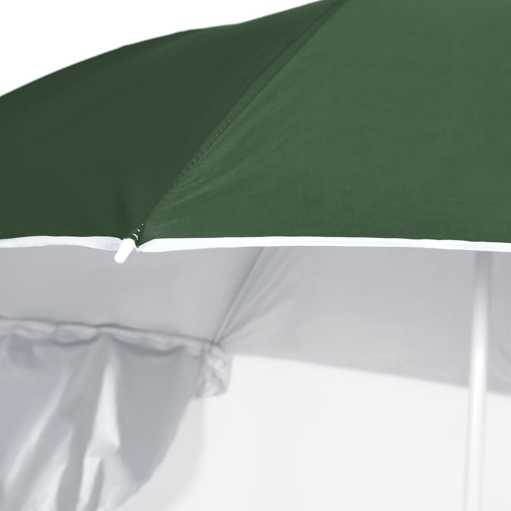 vidaXL Beach Umbrella with Side Walls Green 215 cm