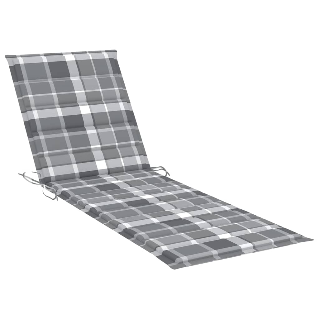 vidaXL Garden Sun Lounger with Cushion Grey Solid Acacia Wood