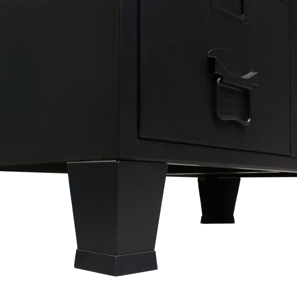 vidaXL Wardrobe Metal Industrial Style 67x35x107 cm Black