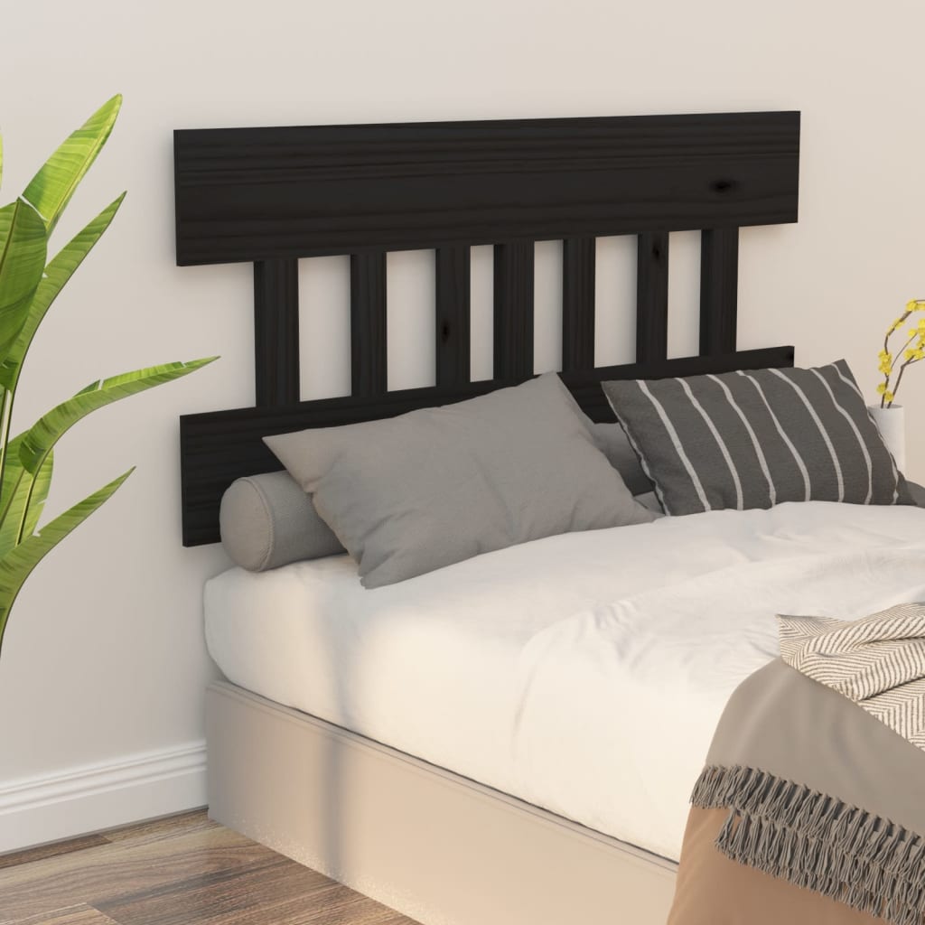 vidaXL Bed Headboard Black 153.5x3x81 cm Solid Wood Pine