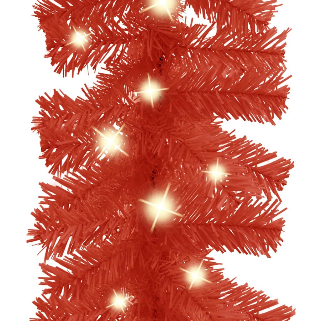 vidaXL Christmas Garland with LED Lights 5 m Red