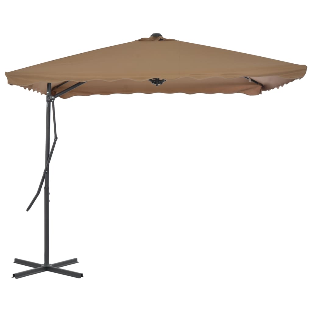 vidaXL Outdoor Parasol with Steel Pole 250x250 cm Taupe